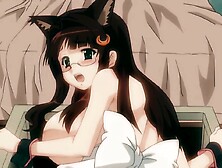 Busty Glasses and Maid Cosplay Loves To Clean Her Master's Milk