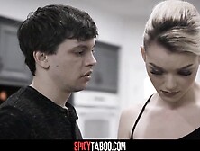 Banging my stepdad's golden-haired maid in the kitchen - Anny Aurora