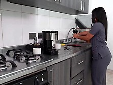 I'm the maid of my Boss,  After cleans his abode,  I should clean his jock with my throat