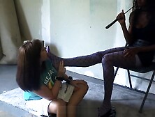 White girl becomes slave to ebony goddess