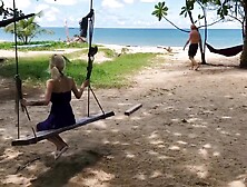 Public sex on the island,  Cumming in my pants - Freya Stein