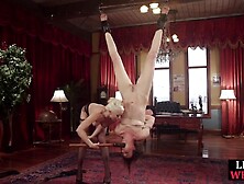 Female sub handling electrosex b4 clamping