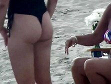 Milf With Nice Bum Beach Voyeur Scene