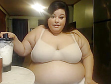 Young Obese Latina Feedee Stuffs Herself Even Fatter