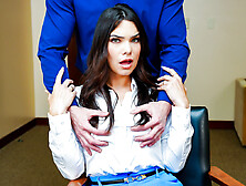 Dark-Haired Nymph Ivy Ireland Gets Screwed In The Office