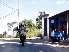 We Were Caught While Ride A Motorcycle With Beauty Tie