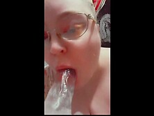 Fat Bitch Choking On A Dildo