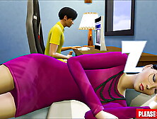 Thai Son Rides Thai Mom After His Gamer Son Bed And Watching TV And Son Watching Porn Videos Masturbating Next To Her