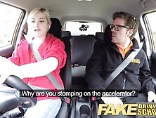 Fake Driving School Back Seat Twat Squirting And Creampie For Art Student