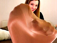 Smelly Pantyhose Stretching. Sniffing Pervert. Nylon Layers Wolford Neon 40. Edging and tease