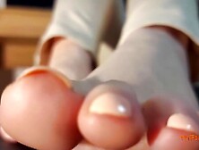 Foot Fetish Dream With My Female Boss In Office (ballet Flats Nylon Socks Pedicured Feet)