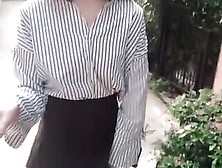 Cute Crossdresser Masturbate Outdoors