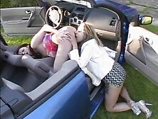 German Lesbians In Car- Hot!