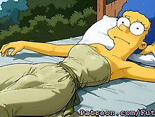 Futanari Marge Simpson Masturbating Cumshots