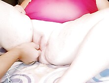 Stepsis was busy on her phone without panties on.  So I made her cum with a new vibrating egg