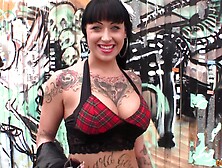 Tattooed punk bombshell blows cock outdoors and gets fucked hardcore