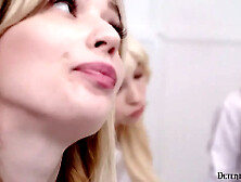 Three College Girls Share a Cock