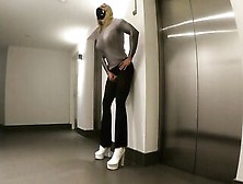 Muscle Glamazon Insane Public Elevator Sissygasm