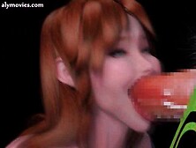 Animated getting massive blue penis