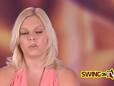 Swinger blondes going lesbian for the first time