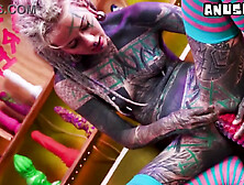 Emo Cuties Getting Wild With Intensive Toys And Having Joy With Their Booties