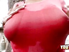 Petite Teen With Huge Phat Tits Giving Tit Fuck With Her Oiled Big Tits