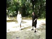 Two Ghettopamuses Charge Each Other In A Field