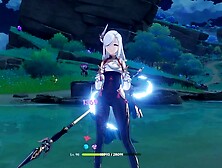Shenhe - Genshin Impact ryona + ragdoll - English/ Korean 료나 / Thai 良娜 /Japanese リョナ