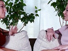 Threesome Frenzy! Hot MILF Sandra Shine & barely legal Anal Slut in Triple Threat