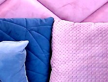 Busty blonde in fishnets masturbates on solo webcam show