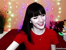 Brunette amateur in bra on webcam