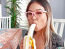 Petite Asian Blowing Banana And Big Male Pole - Lulu Chu And Charles Dera