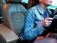 Redhead Milf Masturbates In Car