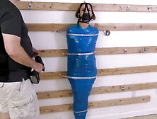 Madison Muzzled,  Mummified,  And Strapped Wo The Wall!