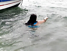 Chubby Latina what a big ass on the beach