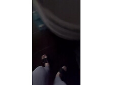 POV: the Sound of Flip-flops When Walking in Gray Leggings