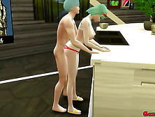 Bulma Mother and Wifey Epi 6 My Mom is cooking with very cute clothes almost Naked and I fuck her hard When my Dad goes to work