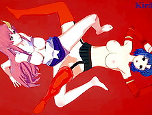 Kusuha Mizuha and Lacus Clyne and Cagalli Yula Athha intense lezbo play.  - Super Robot Wars Alpha & Mobile Suit Gundam SEED Cart