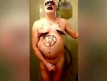 Satan slave takes a perverted piss enema