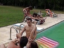 3 breathtaking German babes sharing 3 hard schlongs in the backyard