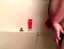 Chubby Hairy Guy Is Playing With His Small Dick In The Shower