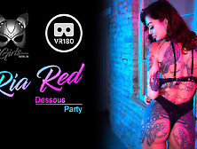 Ria Red - Dessous Party; Alt-Girl Solo Striptease