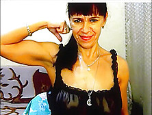 Russian Milf Flexes Her Good Biceps On Cam