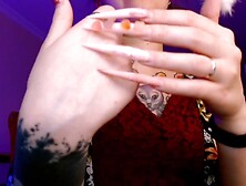 hands with long nails worship