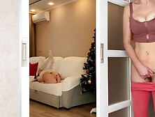 Stepmom Masturbates Together With Stepdaughter While Watching Her On New Years Eve - Cumming Together