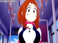 My Hero Academia Anime: Ochaco Uraraka Gives A Sloppy Bj To Deku In The School Bus