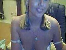 Blonde Girl Chatting On Webcam