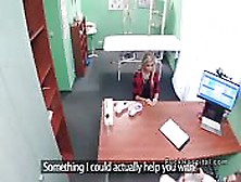 Hot Blonde With Smoking Problem Bangs Doctor