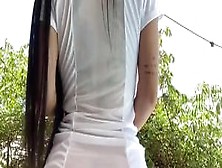 Sexy Nurse Comes To Save Us By Masturbating Outdoor Fucking A Dildo Like A Cowgirl | Cam4