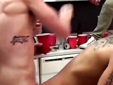 Threesome FFM - Ink-covered hunks fuck hardcore with double penetration